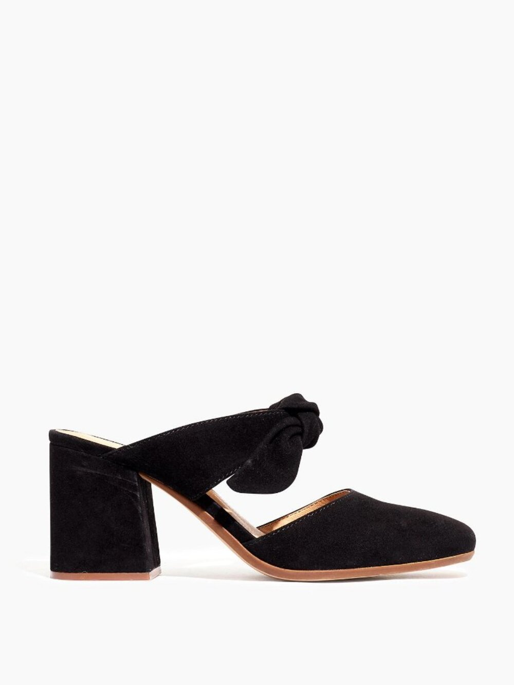 MADEWELL THE ZOE BOW MULE IN SUEDE Shoes Heels Size 9 Black
